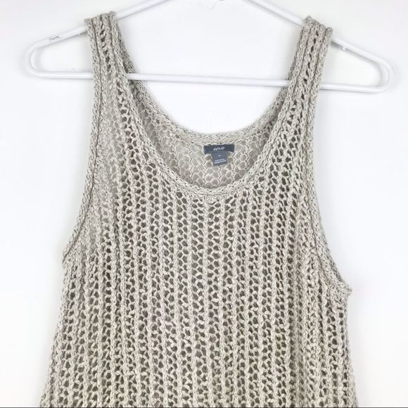 Aerie Cream/Tan Knit Mini Tank Dress or Cover-up - Picture 2 of 9